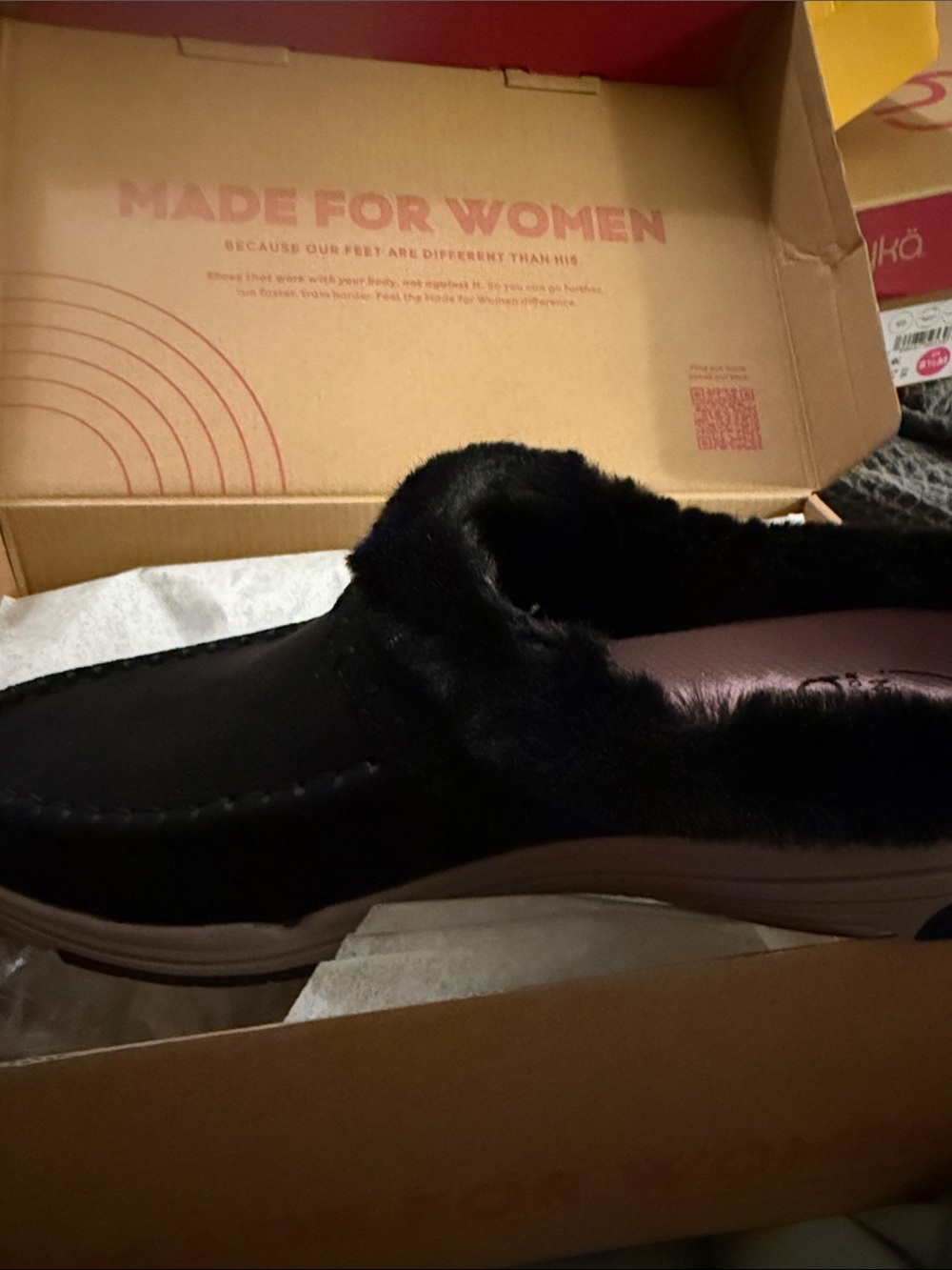 Ryka Black Faux-Fur Slip-On Mules